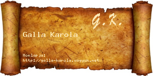 Galla Karola névjegykártya